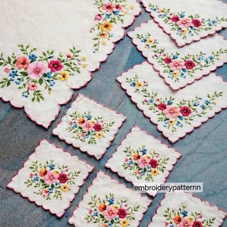 Artisan Linen Table Runner with Thread Work